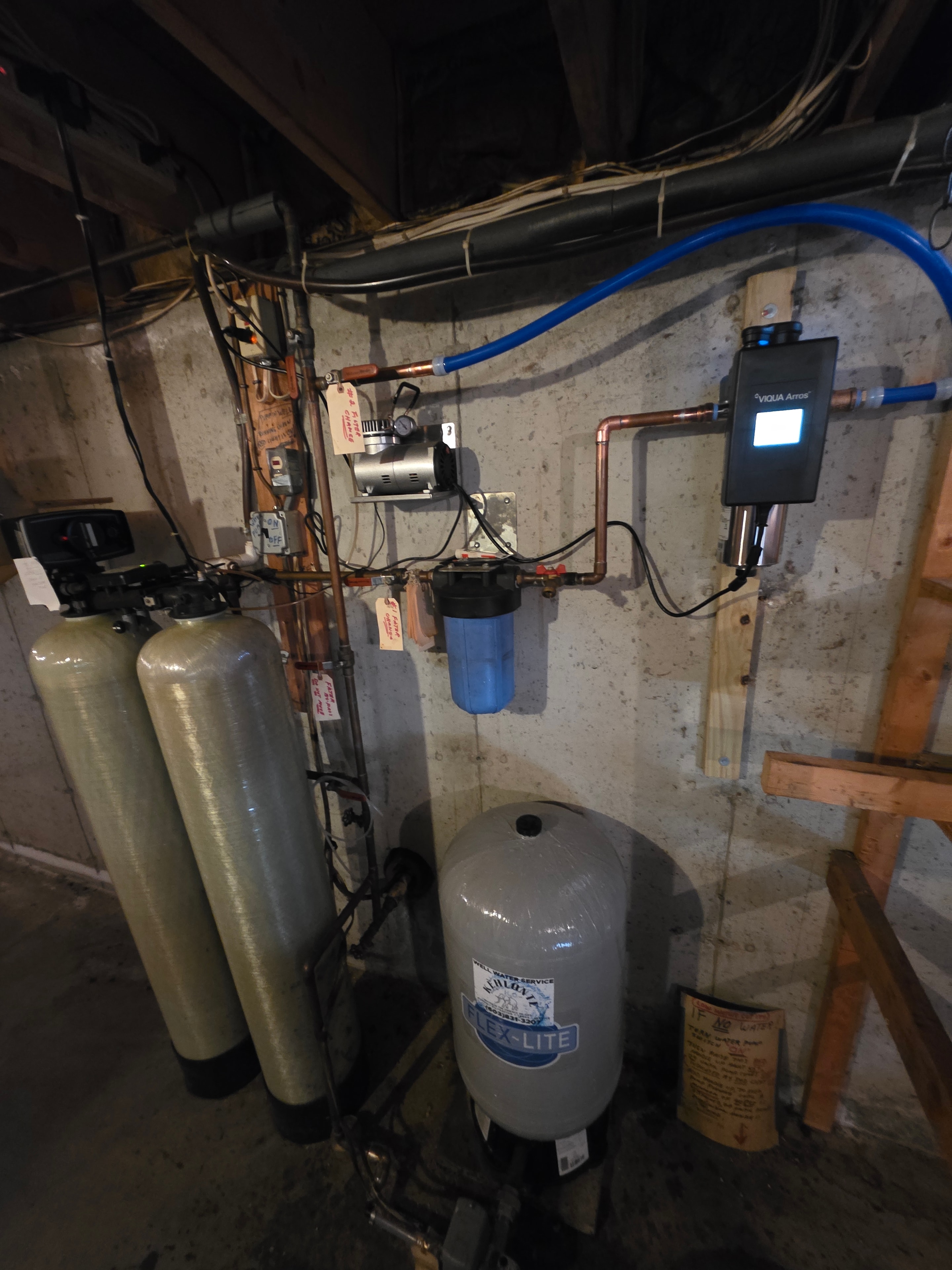 Basement pump, tank and control panel