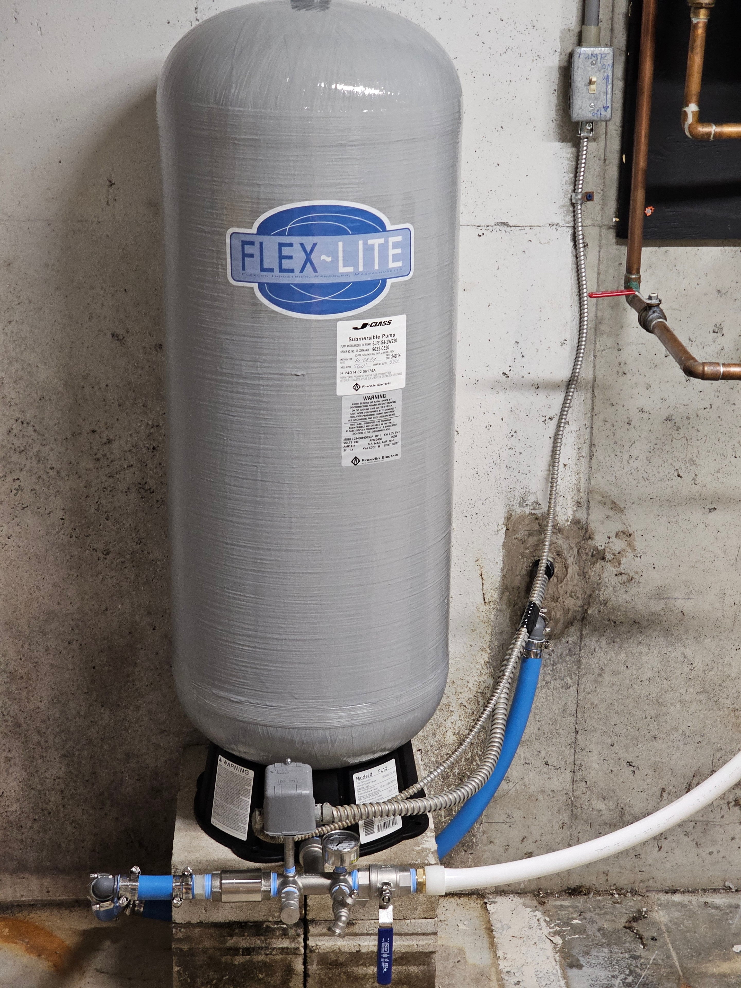 Flex-Lite tank basement install