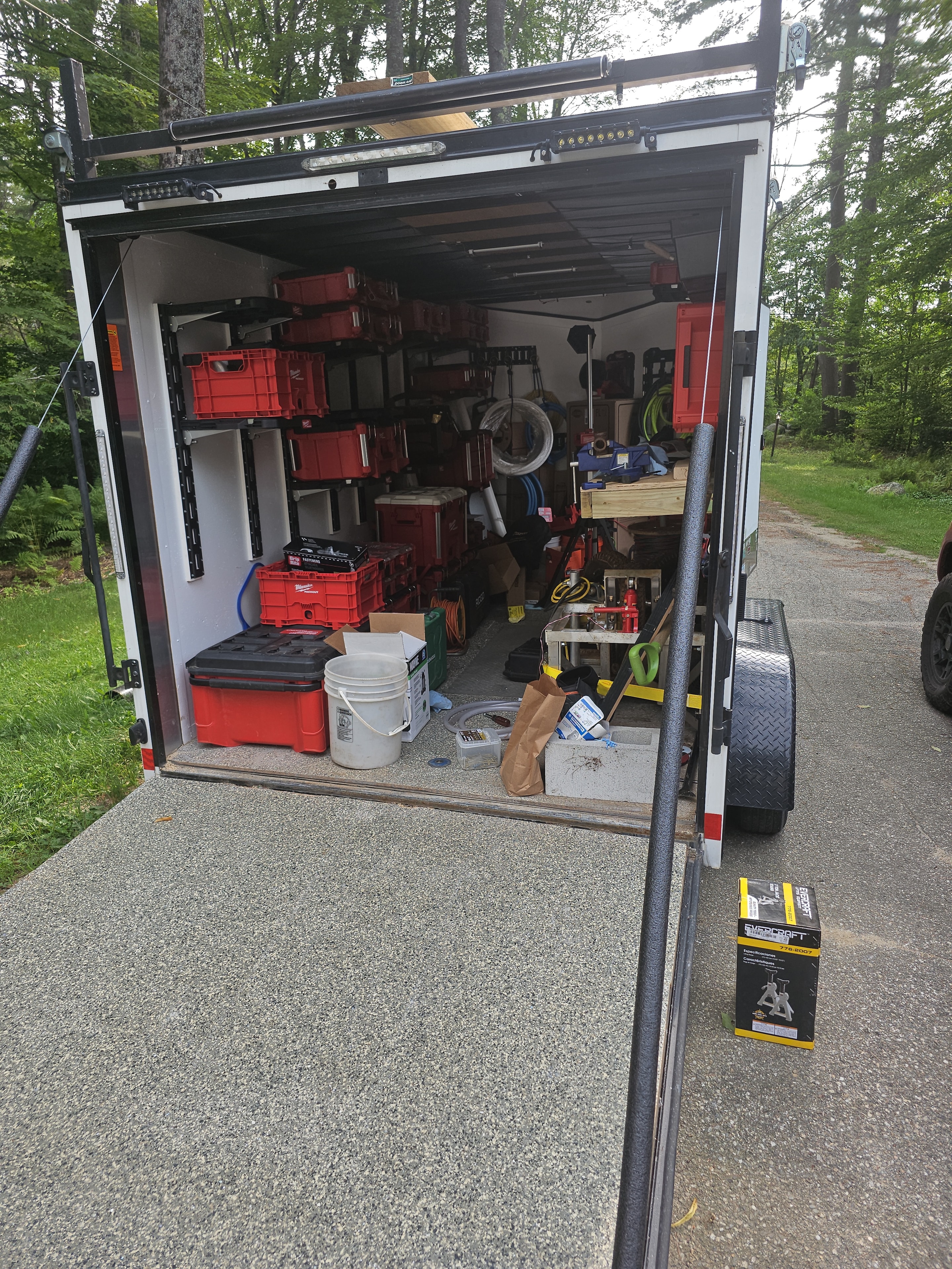 Service truck interior with tools